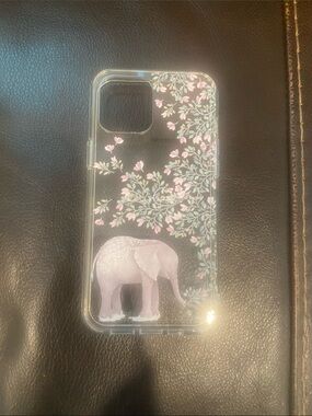 Floral Elephant Clear Phone Case in Pink - Unbranded